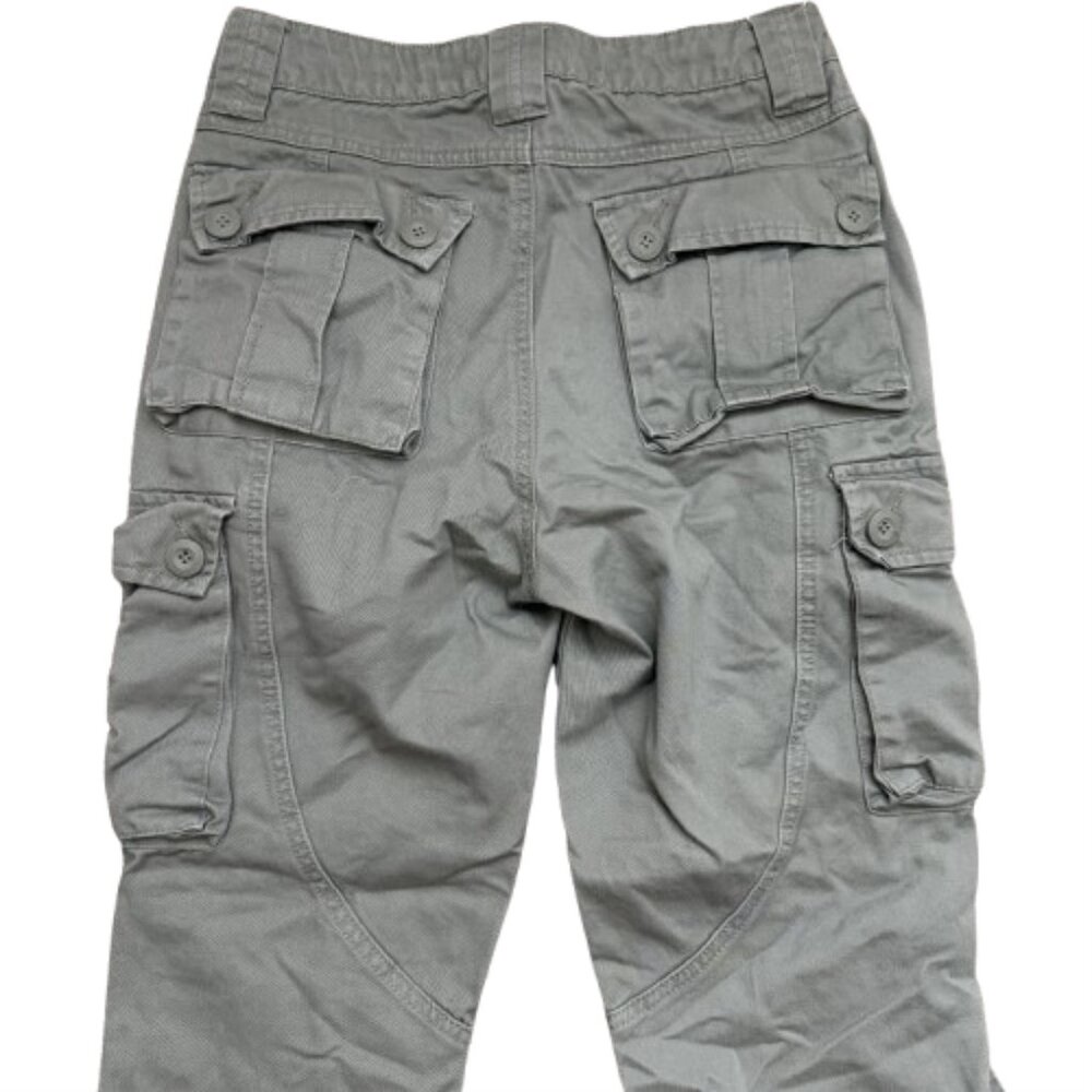 Matchstick Mens Cargo Pants Size 29 Small Workwear Drawstring Pockets Army Green - Picture 5 of 6